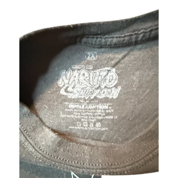 Naruto Shippuden Graphic T-Shirt 2X Black Anime Kakashi Dog Print Short Sleeve C - Picture 6 of 7